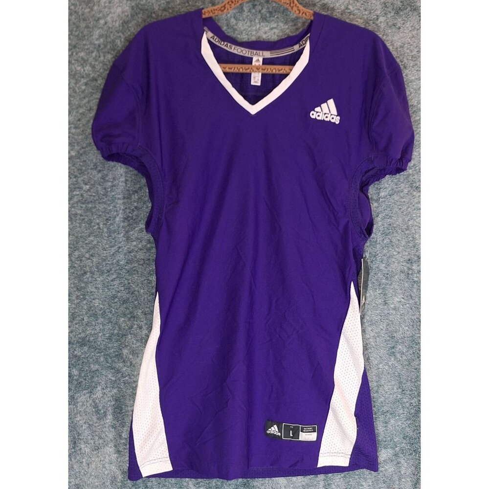 Adidas Football  Short Sleeve Breathable Polyester Jersey Purple/White Large NWT
